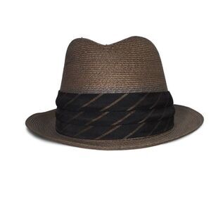 Bond Vintage 60s Weave Fedora Hat Brown with Black Wrap 7